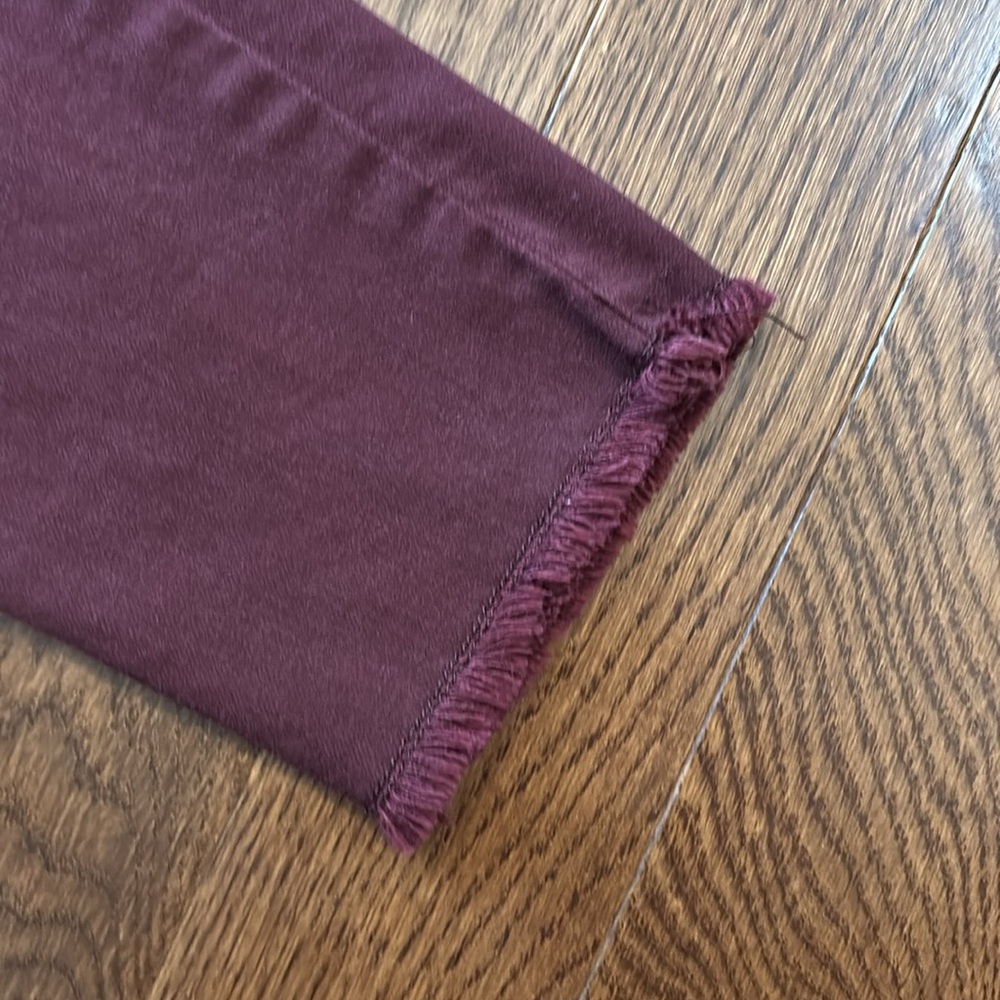 Loft garnet colored button fly raw hem pants - Picture 4 of 5